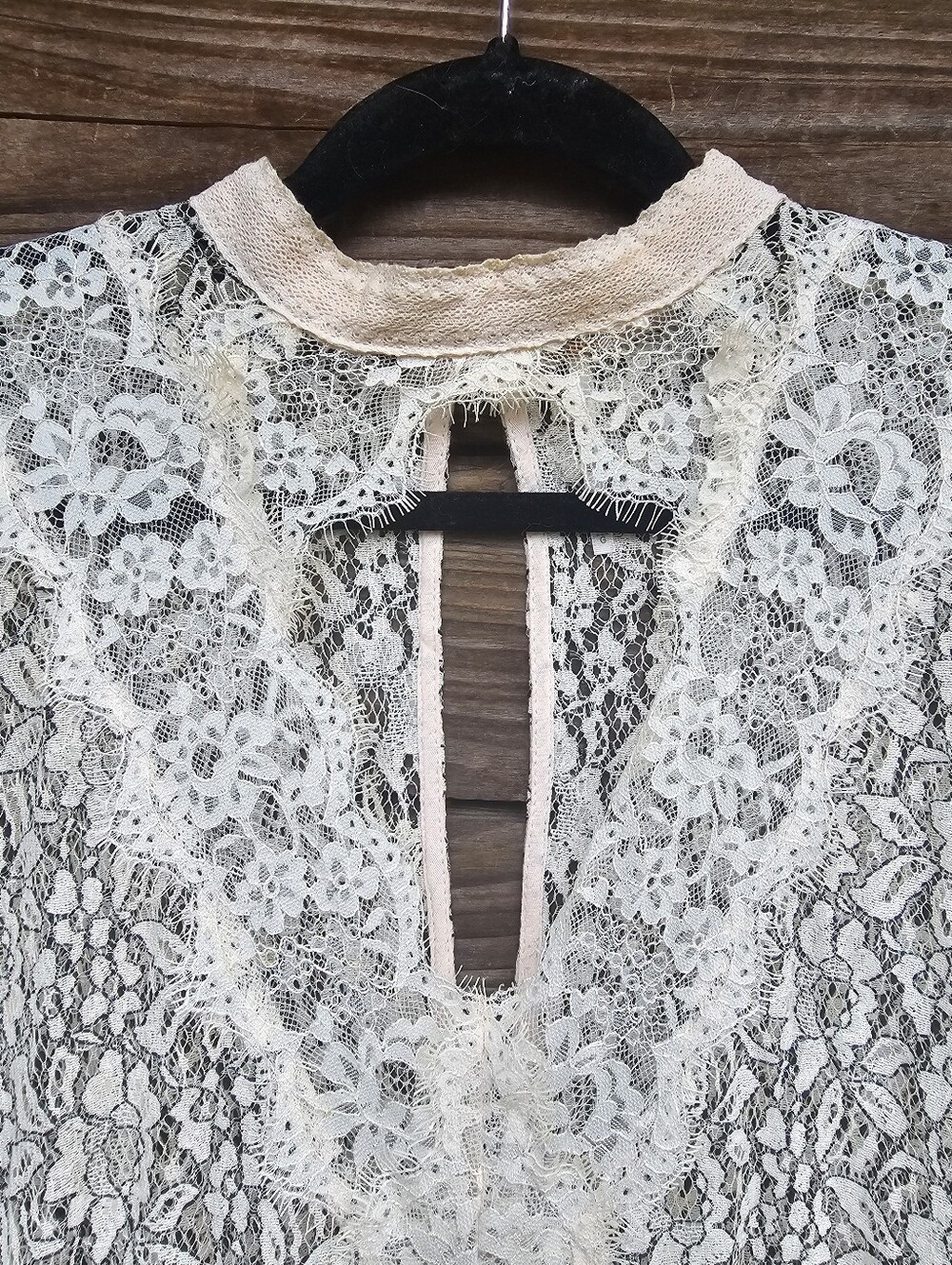 Free People Tell Tale Tunic Dress Blush Pink Cream Lace Boho Size Large - Picture 2 of 9